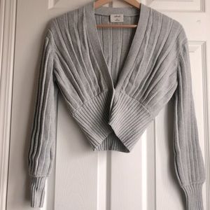 Aritzia Wilfred plunge front cardigan(light grey)